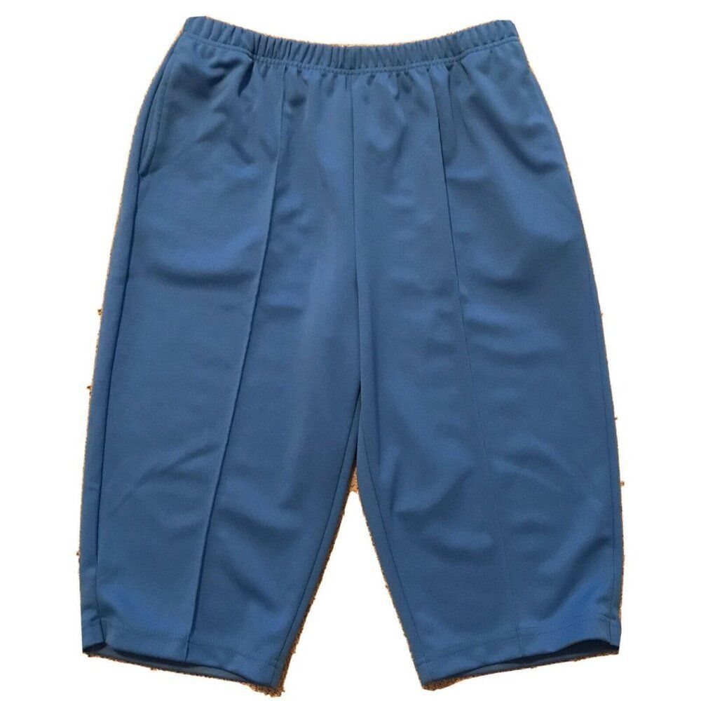 Blair Women's Mom Shorts Sz 16P Pull-On Blue High Rise Elastic Waist Comfortable